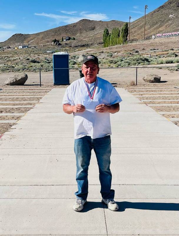 Nevada State Horseshoe Pitching Association Jim Butler Days tournament B class winner, Lance Ha ...