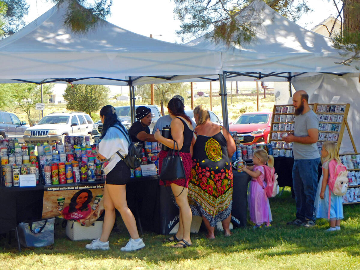 Robin Hebrock/Pahrump Valley Times Taco Fest included a vendors row with all sorts of merchandi ...