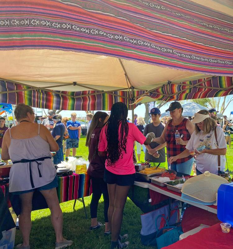 Robin Hebrock/Pahrump Valley Times Dr. Suzanne Zervantian's Taco Fest competitor booth was all ...