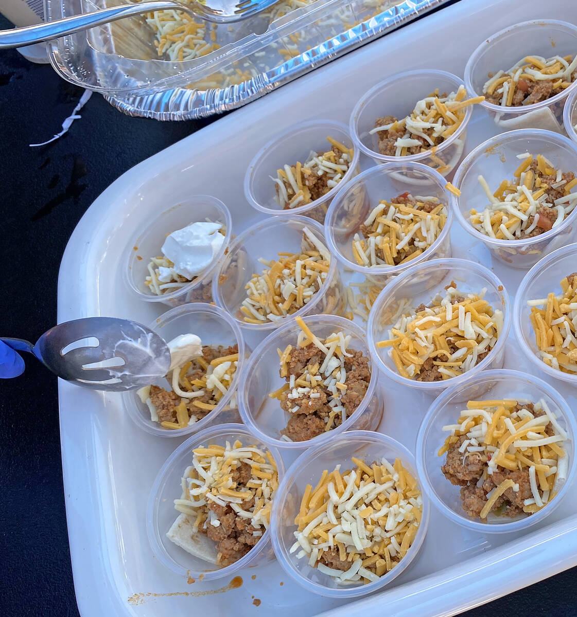 Robin Hebrock/Pahrump Valley Times Taco samplings were served up in little cups and Taco Fest p ...