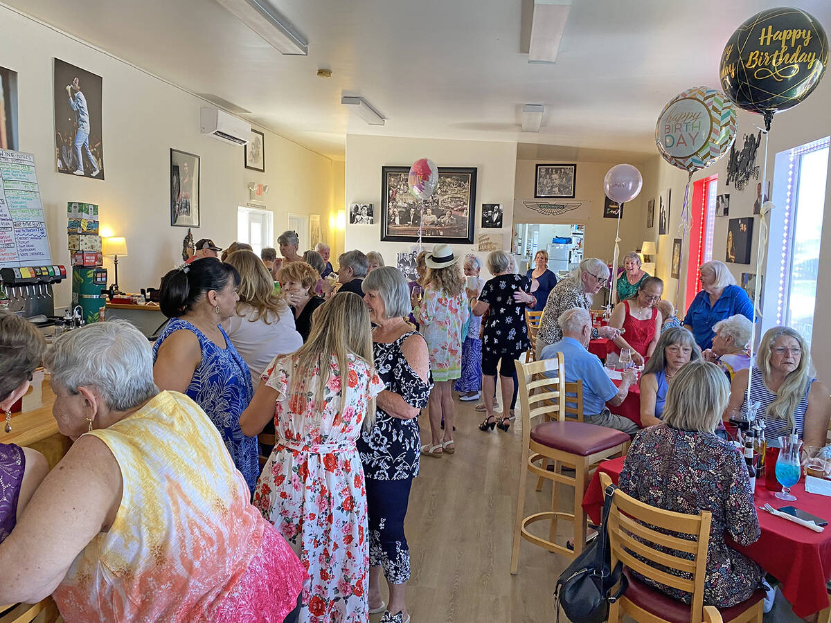 Robin Hebrock/Pahrump Valley Times B.J. Hetrick-Irwin's 99th Birthday Party had Tower Pizza pac ...