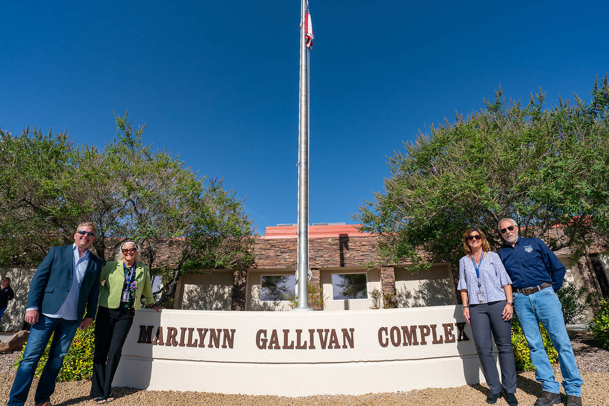 John Clausen/Pahrump Valley Times County officials pose before the new Marilynn Gallivan Comple ...