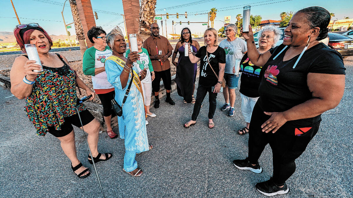 John Clausen/Pahrump Valley Times Several members of the community met at The Black Cow’s ope ...