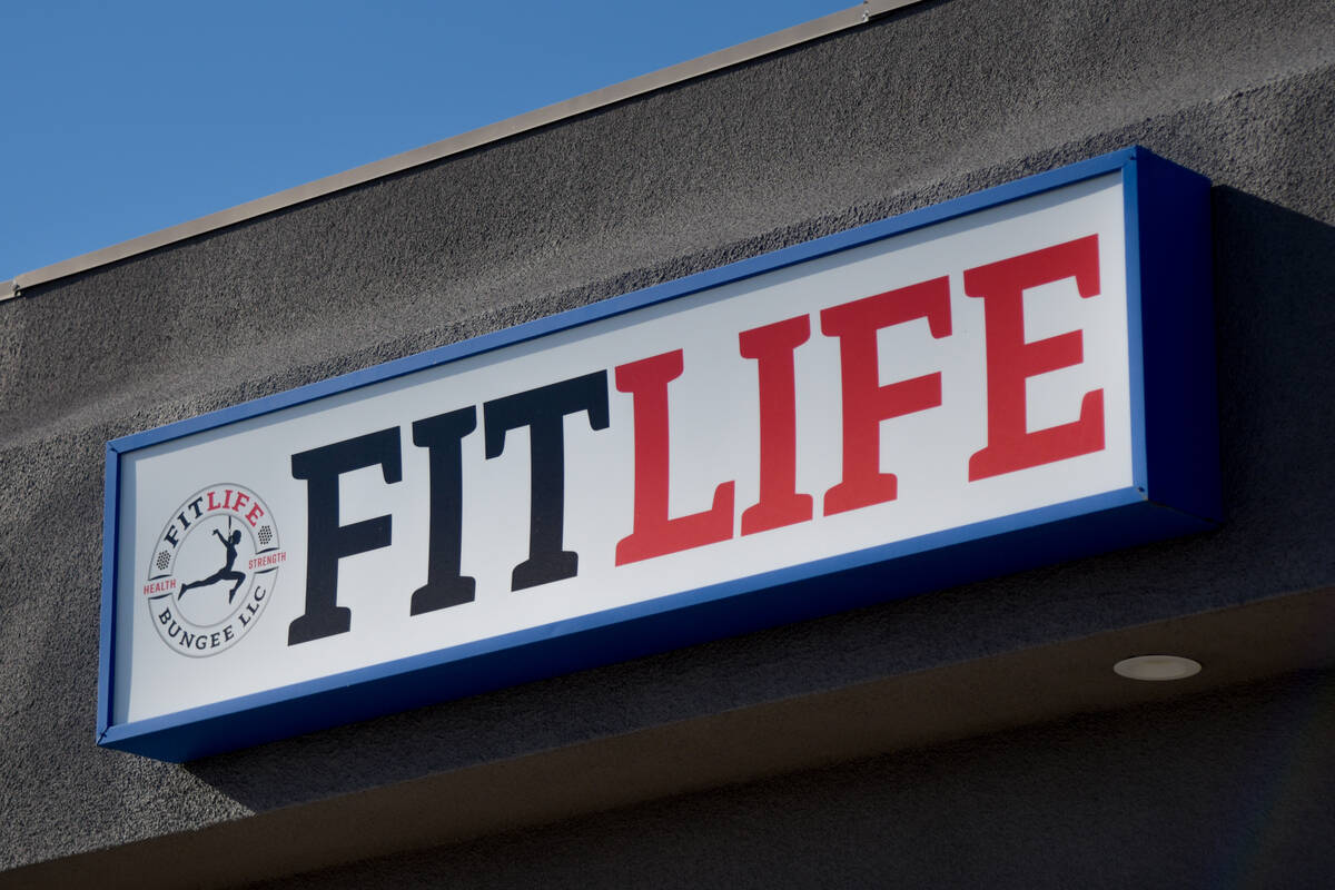 Fitlife Bungee logo outside their business after a live demonstration on Thursday, June 6, 2024 ...