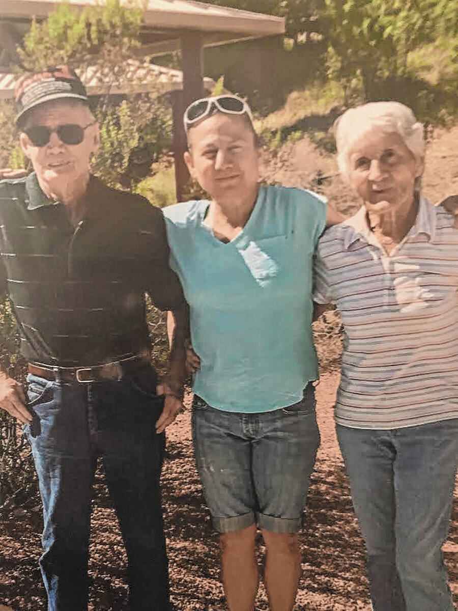 Special to the Pahrump Valley Times Shann Prince, the victim, poses with her grandparents, on w ...