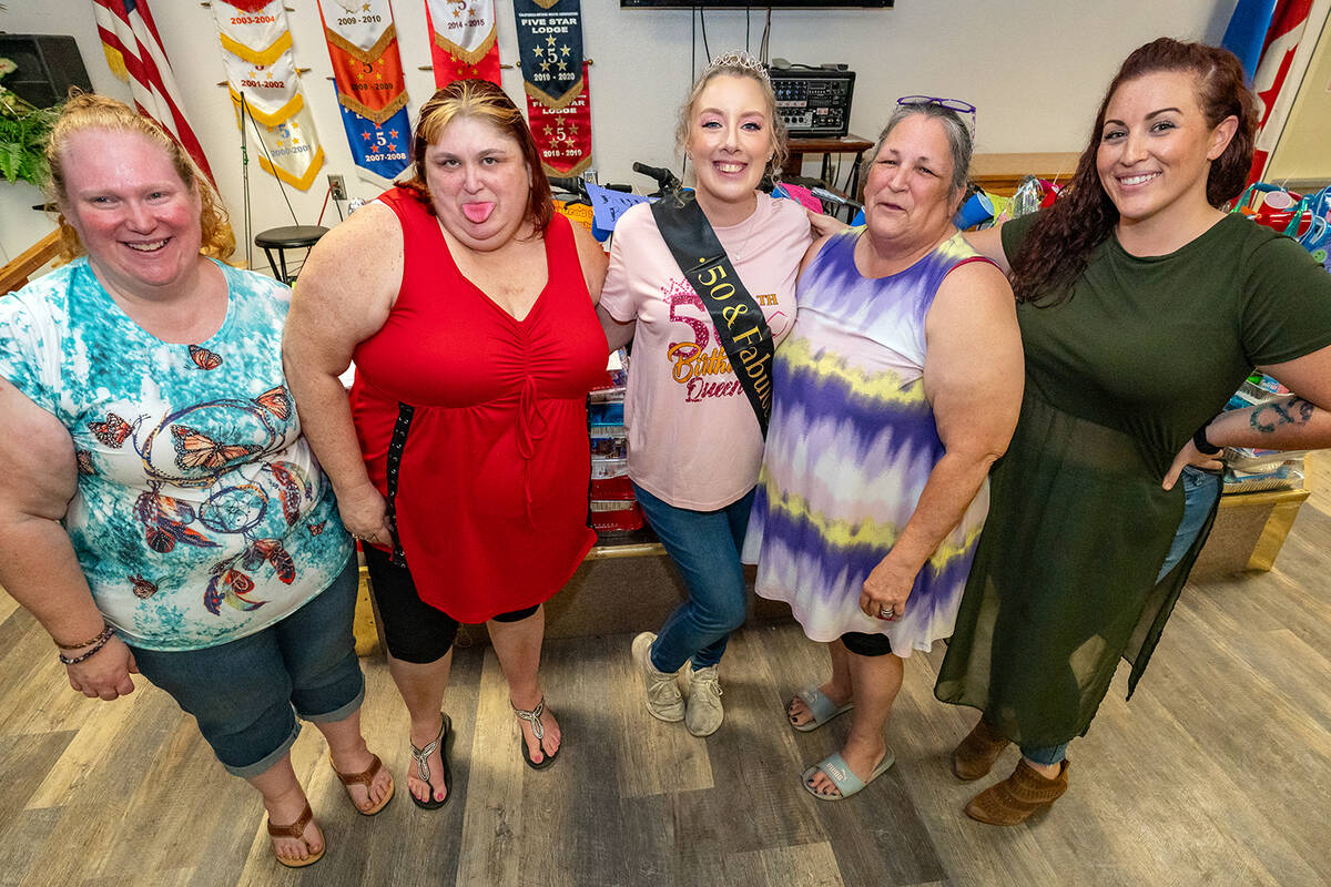 John Clausen/Pahrump Valley Times Shannon Arimura poses with friends at her 50th Birthday Party.