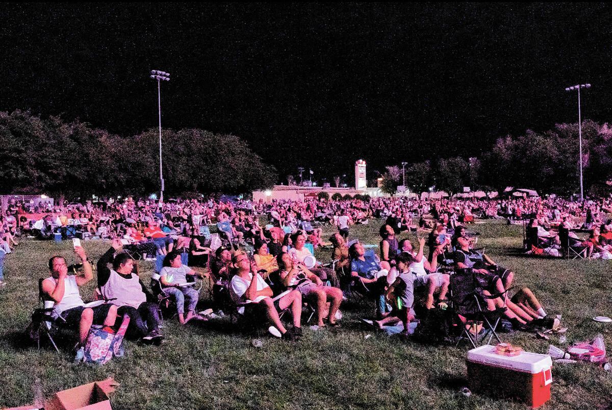 John Clausen/Pahrump Valley Times Crowds packed the lawn at Petrack Park for the town’s an ...