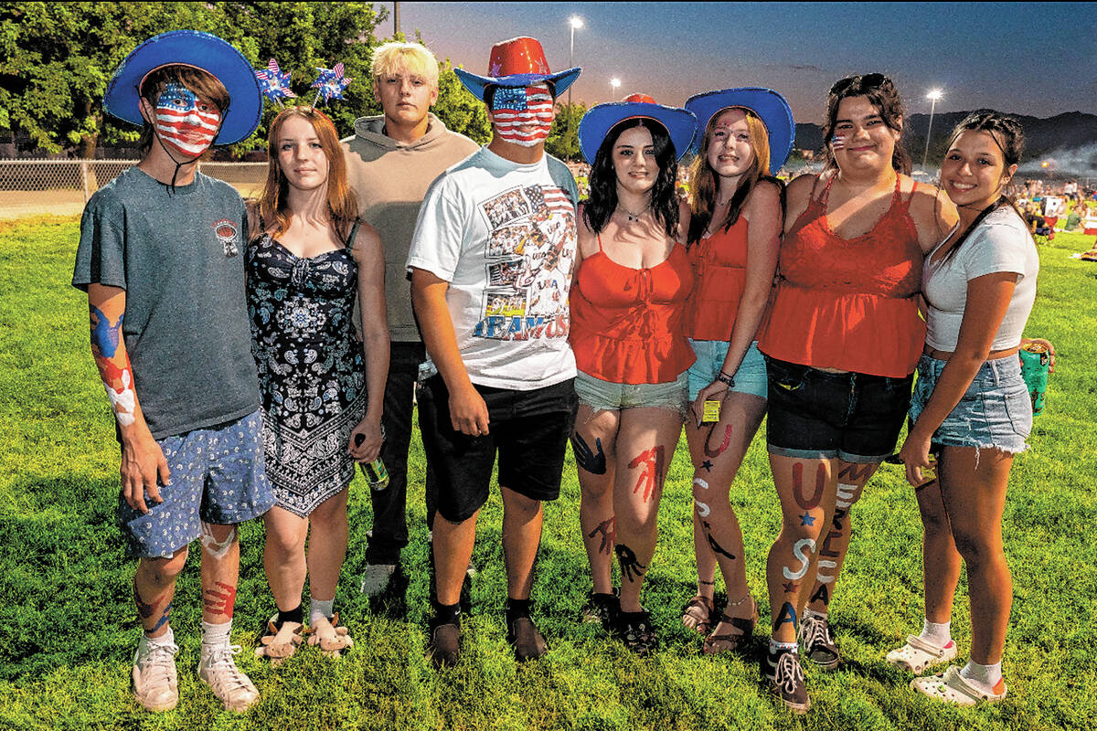 John Clausen/Pahrump Valley Times Fireworks revelers dressed in patriotic attire to ...