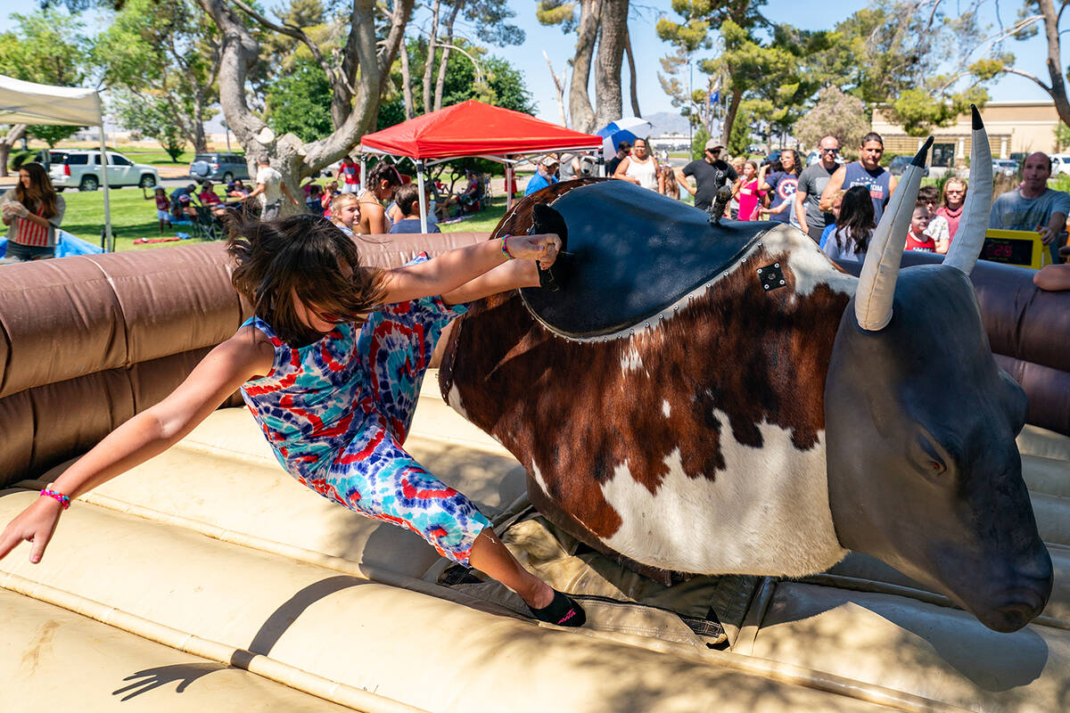 John Clausen/Pahrump Valley Times Bull riding was a popular pursuit at the 4th of July Family F ...