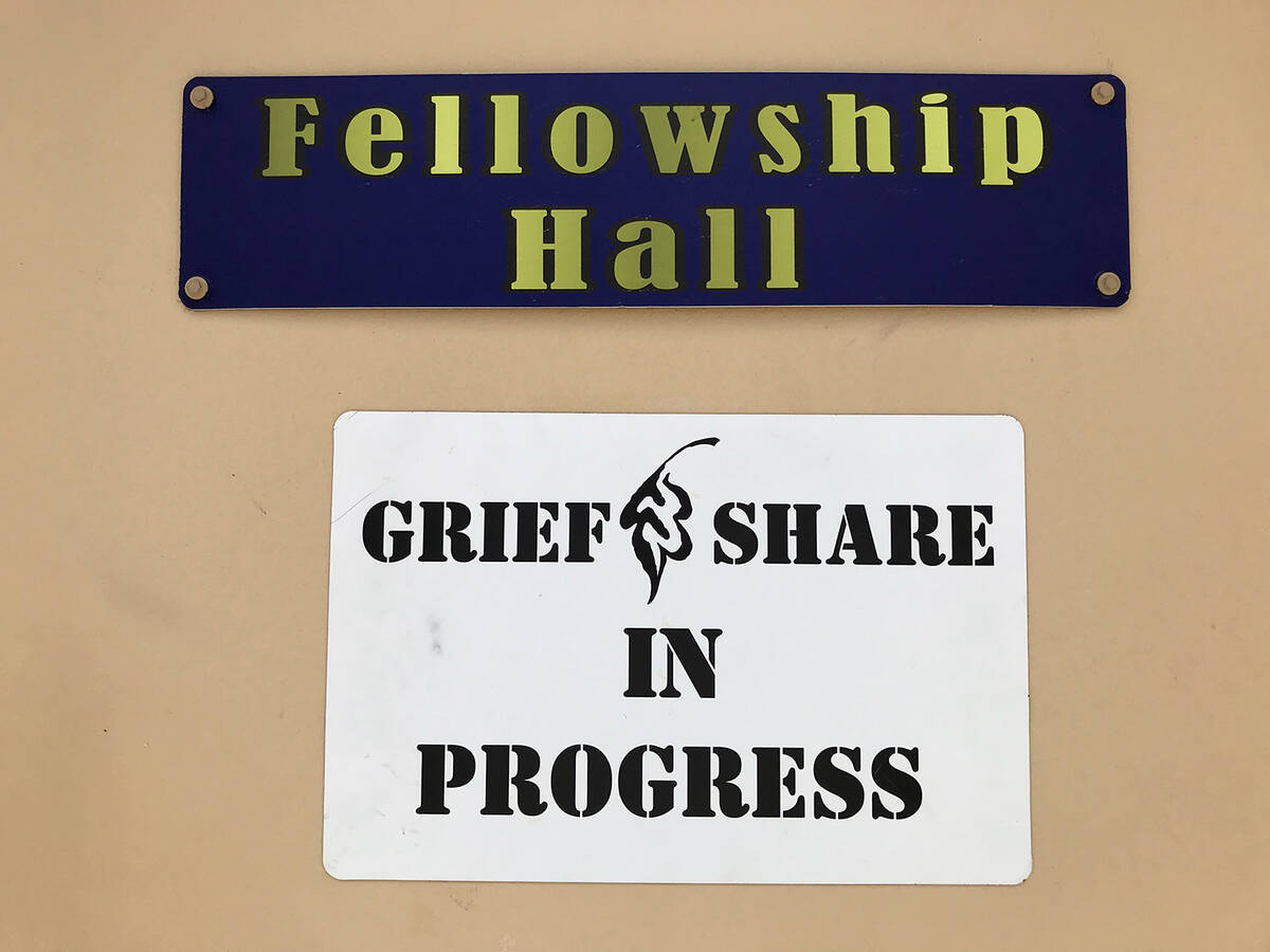 Robin Hebrock/Pahrump Valley Times A local chapter of GriefShare holds meetings on Saturdays an ...