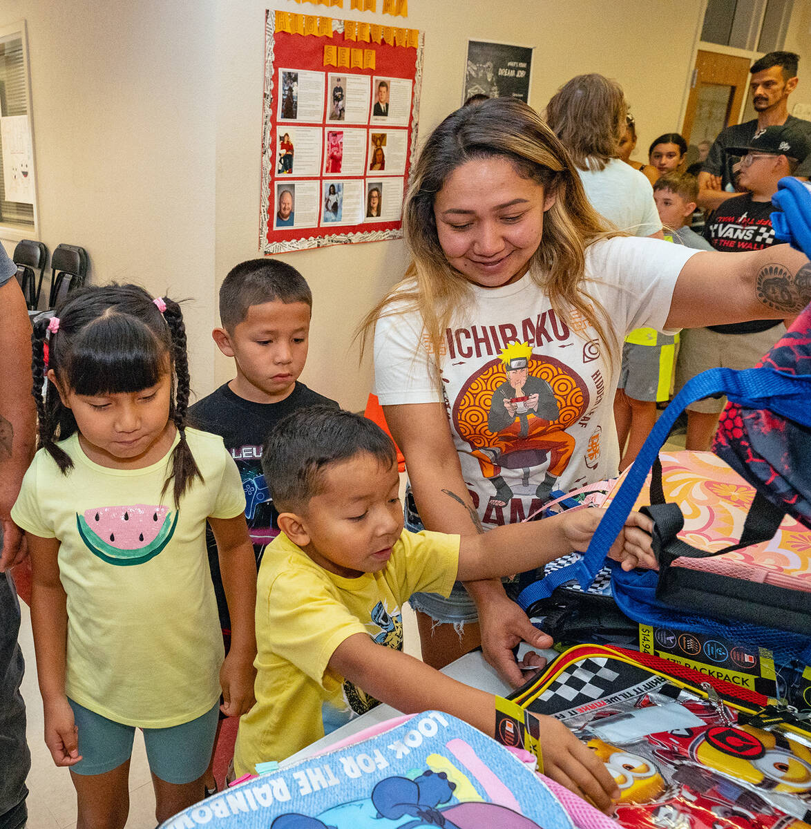 John Clausen/Pahrump Valley Times Picking out a brand new backpack was definitely a favorite ac ...