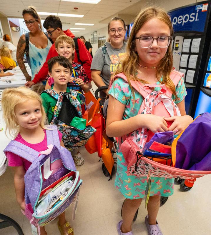 John Clausen/Pahrump Valley Times The Back to School Fair was busy with a steady stream of fami ...