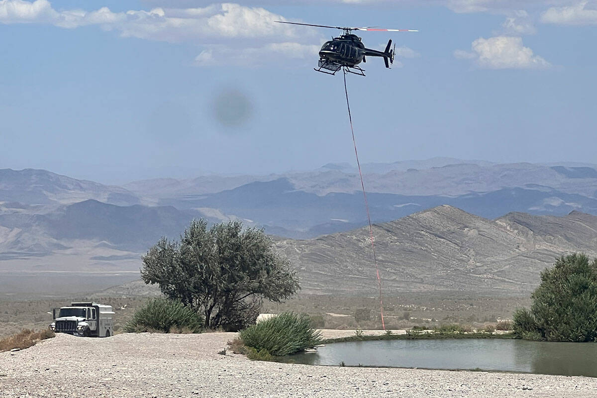 The Clark County Fire Department deploys water tenders to fight fires in the Spring Mountains. ...