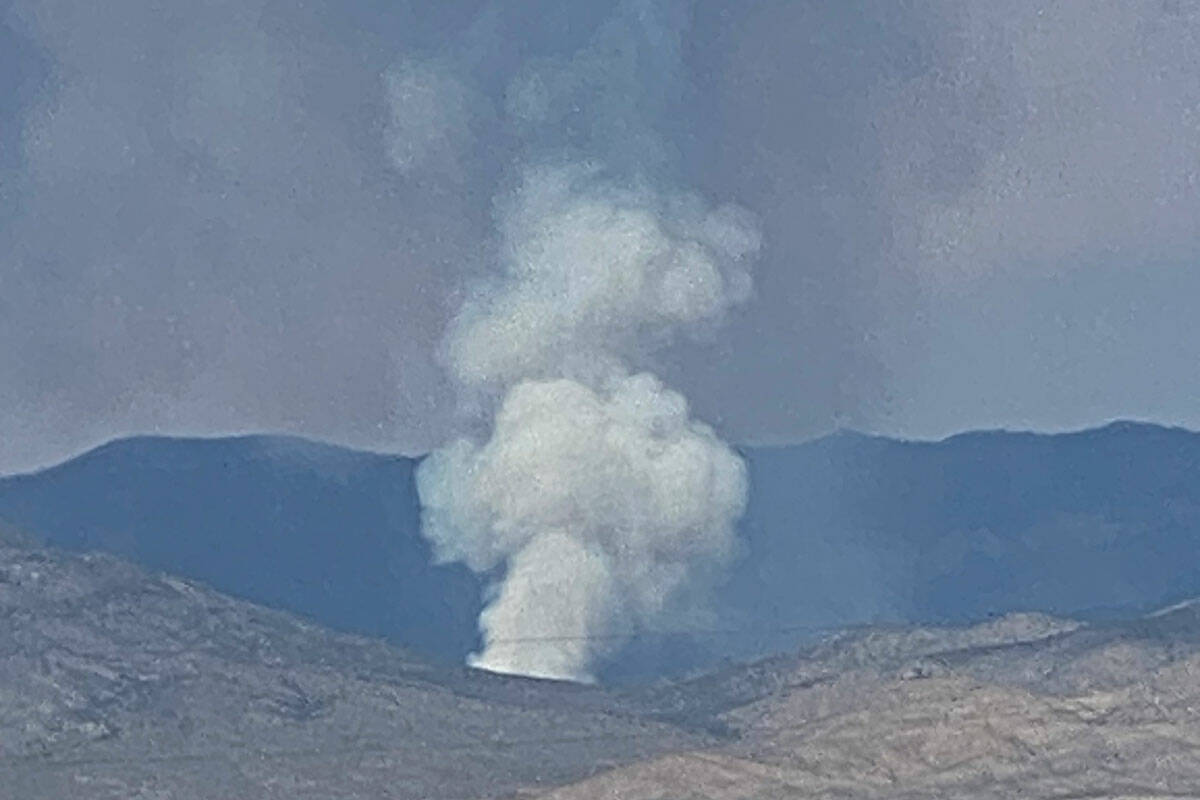 According to the Forest Service, a fire northeast of Pahrump is now raging on more than 230 acres