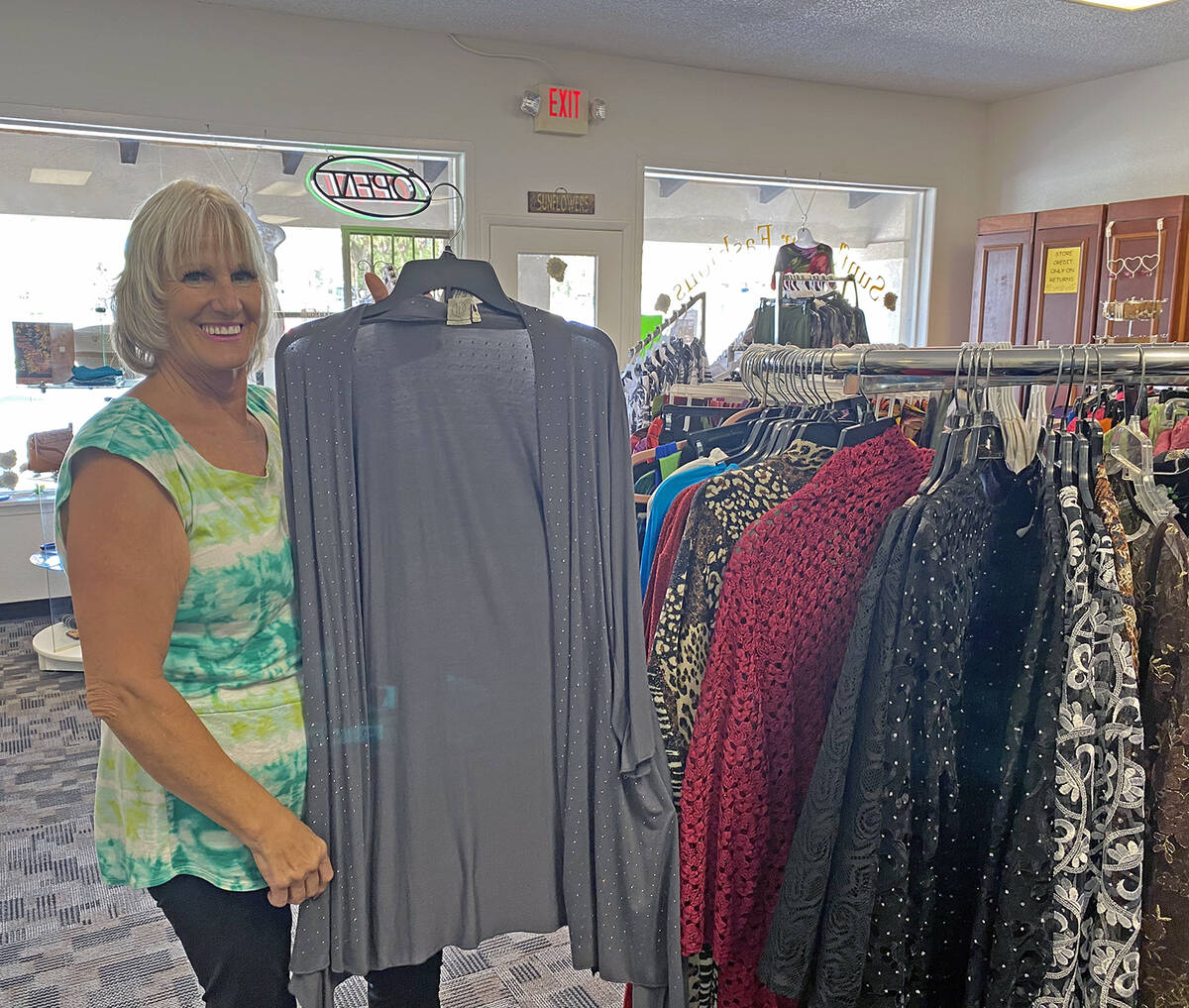 Robin Hebrock/Pahrump Valley Times Carmen Murzyn, a loyal Sunflower Fashions customer and frien ...