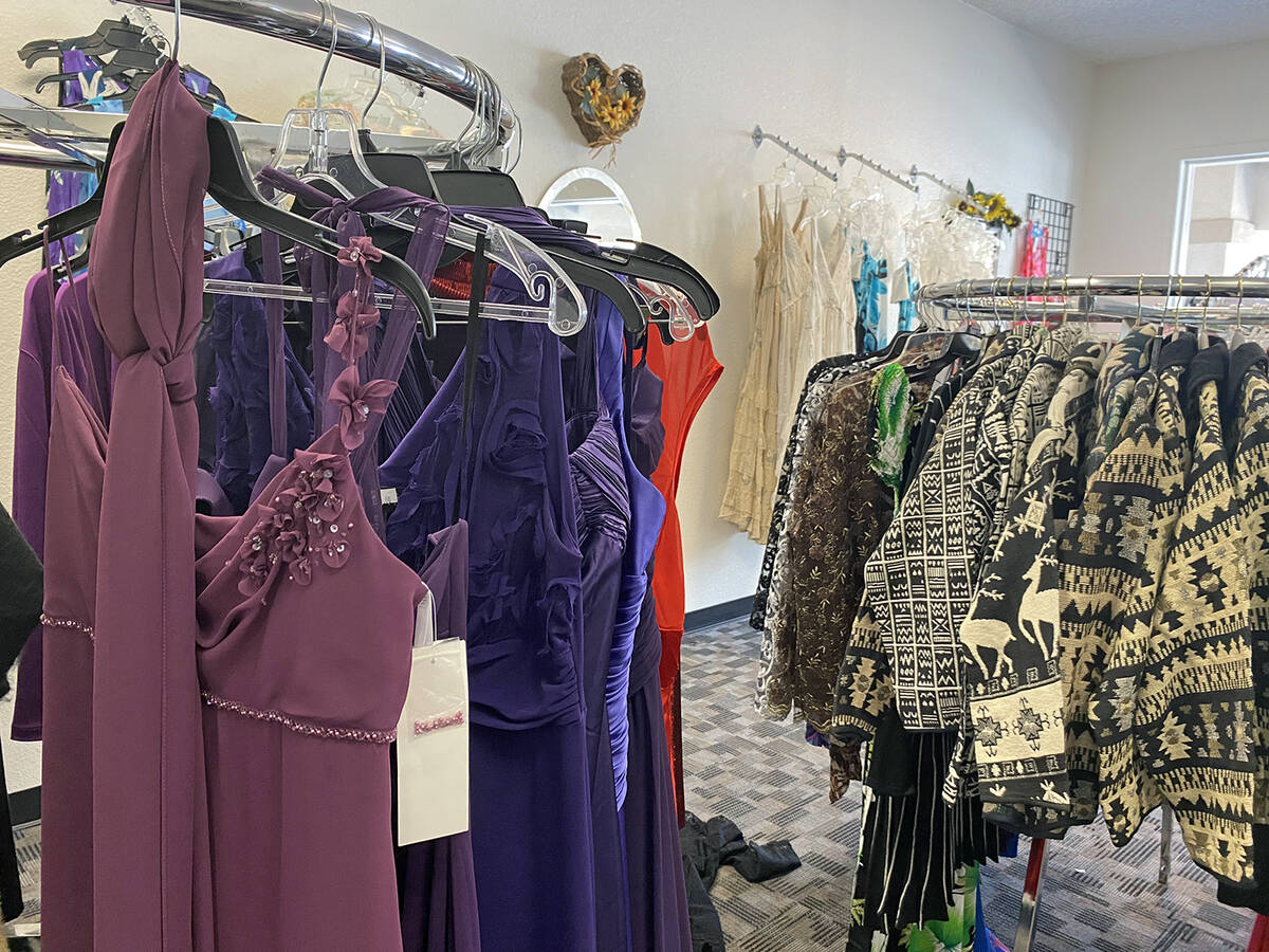 Robin Hebrock/Pahrump Valley Times Formal dresses can be found at Sunflower Fashions.