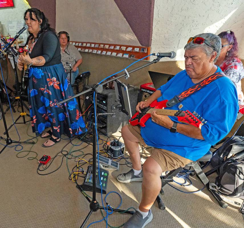 John Clausen/Pahrump Valley Times The band Perception is pictured playing at Mustangs and Music.