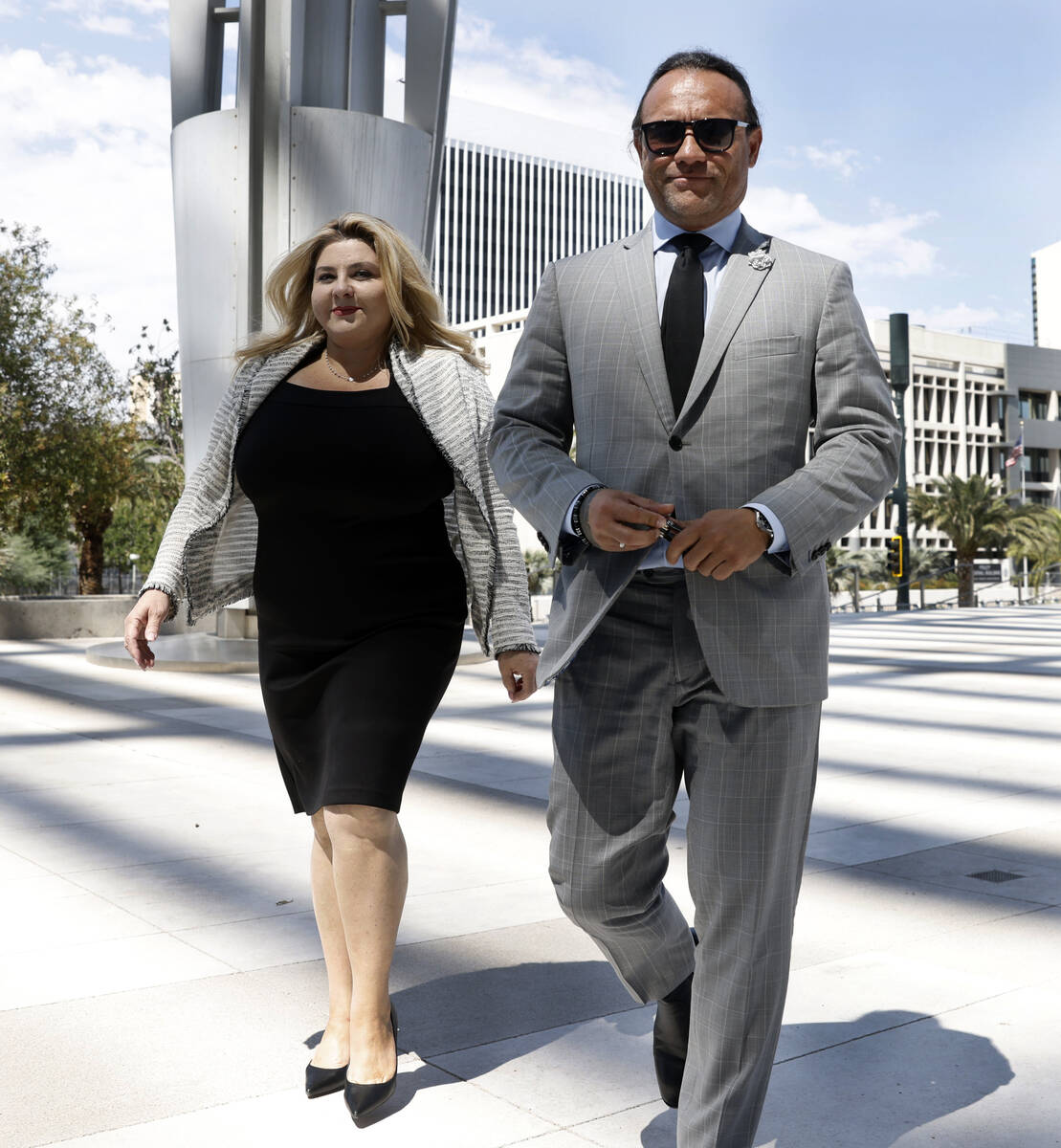 Former Las Vegas City Councilwoman Michele Fiore, left, who pleaded not guilty to federal charg ...