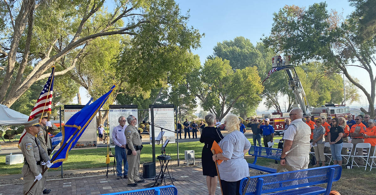 Robin Hebrock/Pahrump Valley Times The 23rd anniversary of 9/11 was marked with a ceremony host ...