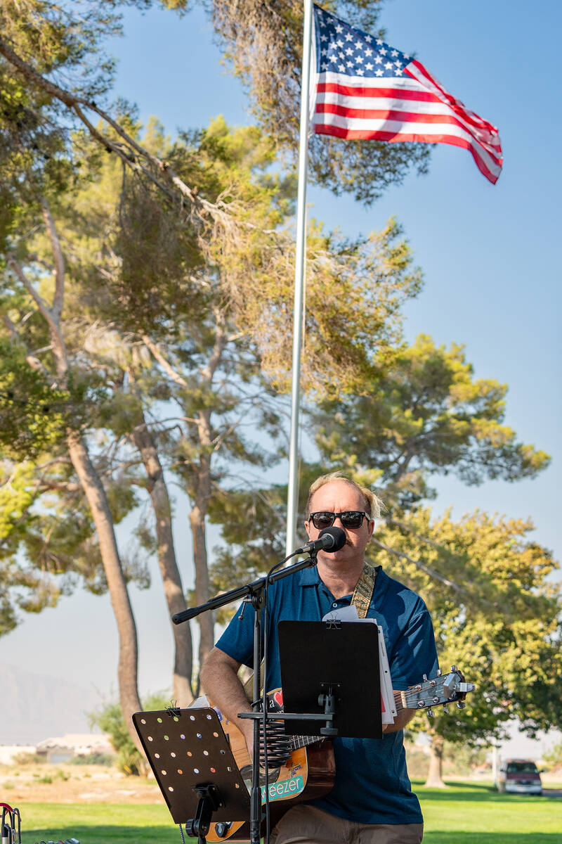 John Clausen/Pahrump Valley Times Mikey Roohan of KPVM-TV performed a song he wrote in honor of ...