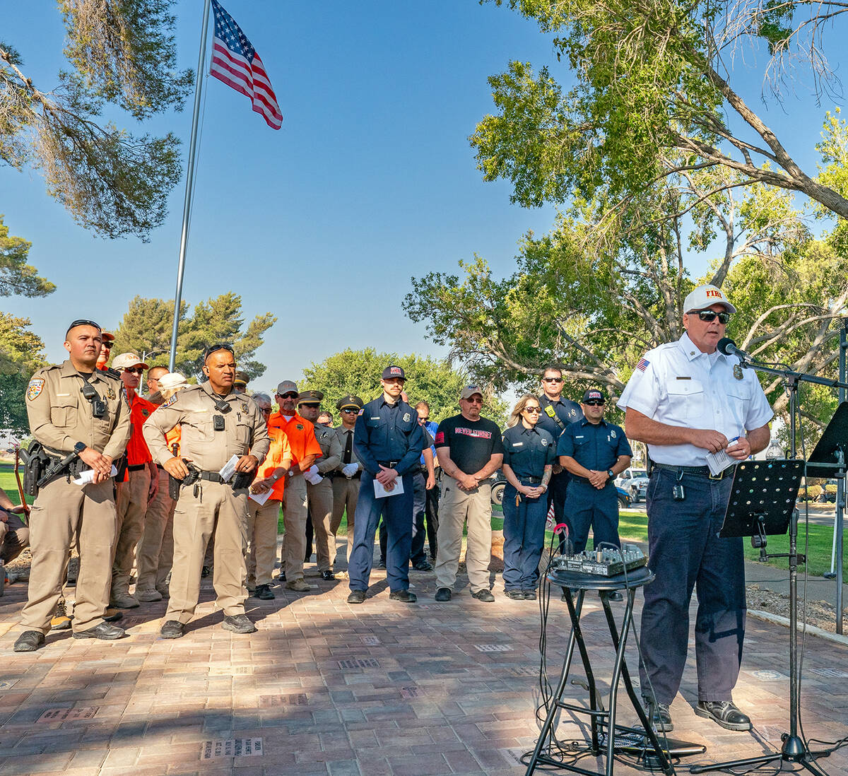 John Clausen/Pahrump Valley Times During the Rotary Club's annual 9/11 Memorial Ceremony, local ...