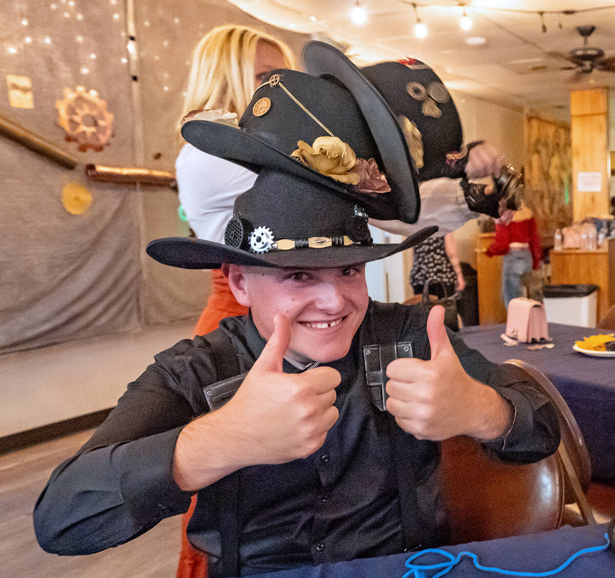 John Clausen/Pahrump Valley Times Many Steampunk Soiree - Homeschool Homecoming attendees dress ...