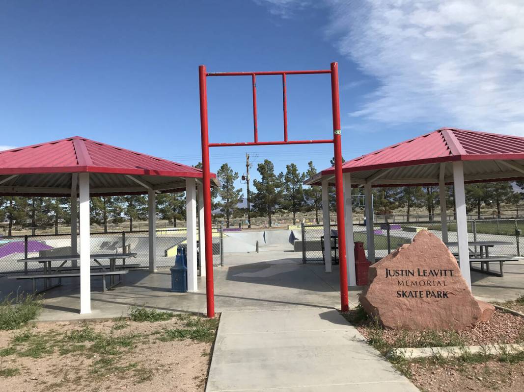 Robin Hebrock/Pahrump Valley Times The Justin Leavitt Skate Park is located at Ian Deutch Memor ...