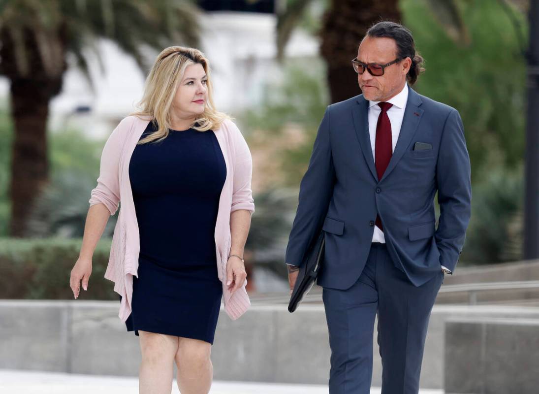 Former Las Vegas City Councilwoman Michele Fiore, left, who pleaded not guilty to federal charg ...