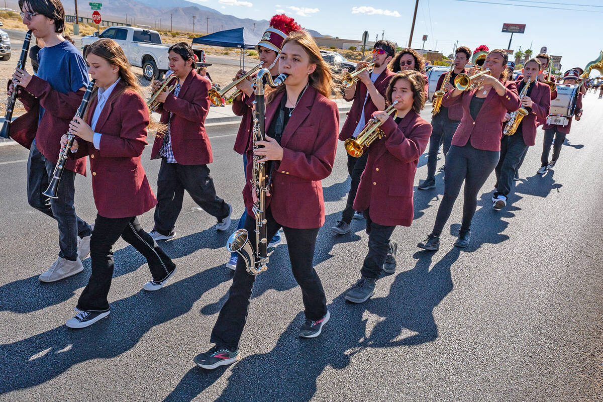 John Clausen/Pahrump Valley Times No parade feels complete without a marching band.