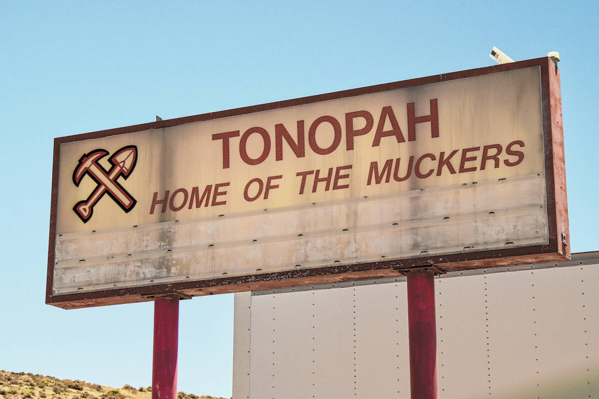 Jimmy Romo/Pahrump Valley Times A “Home of the Muckers ” sign sits on the grounds at the To ...