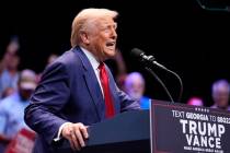 Republican presidential nominee former President Donald Trump speaks about the tax code and man ...