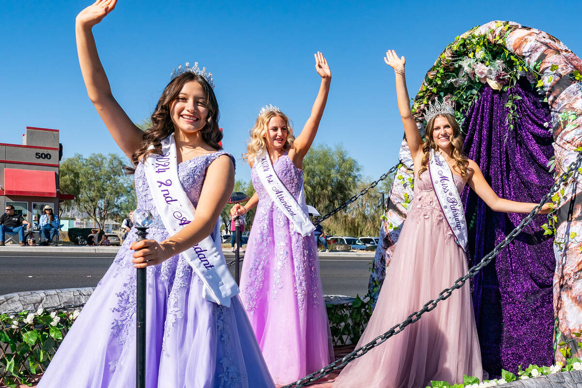 John Clausen/Pahrump Valley Times Miss Pahrump and her court were delighted to take part in the ...