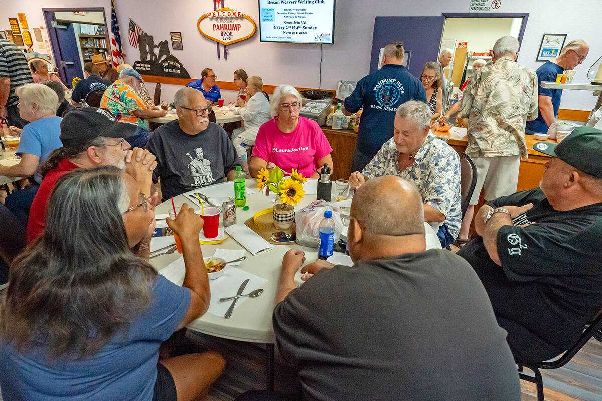 John Clausen/Pahrump Valley Times A large crowd of supporters packed the Elks Lodge for the Sle ...