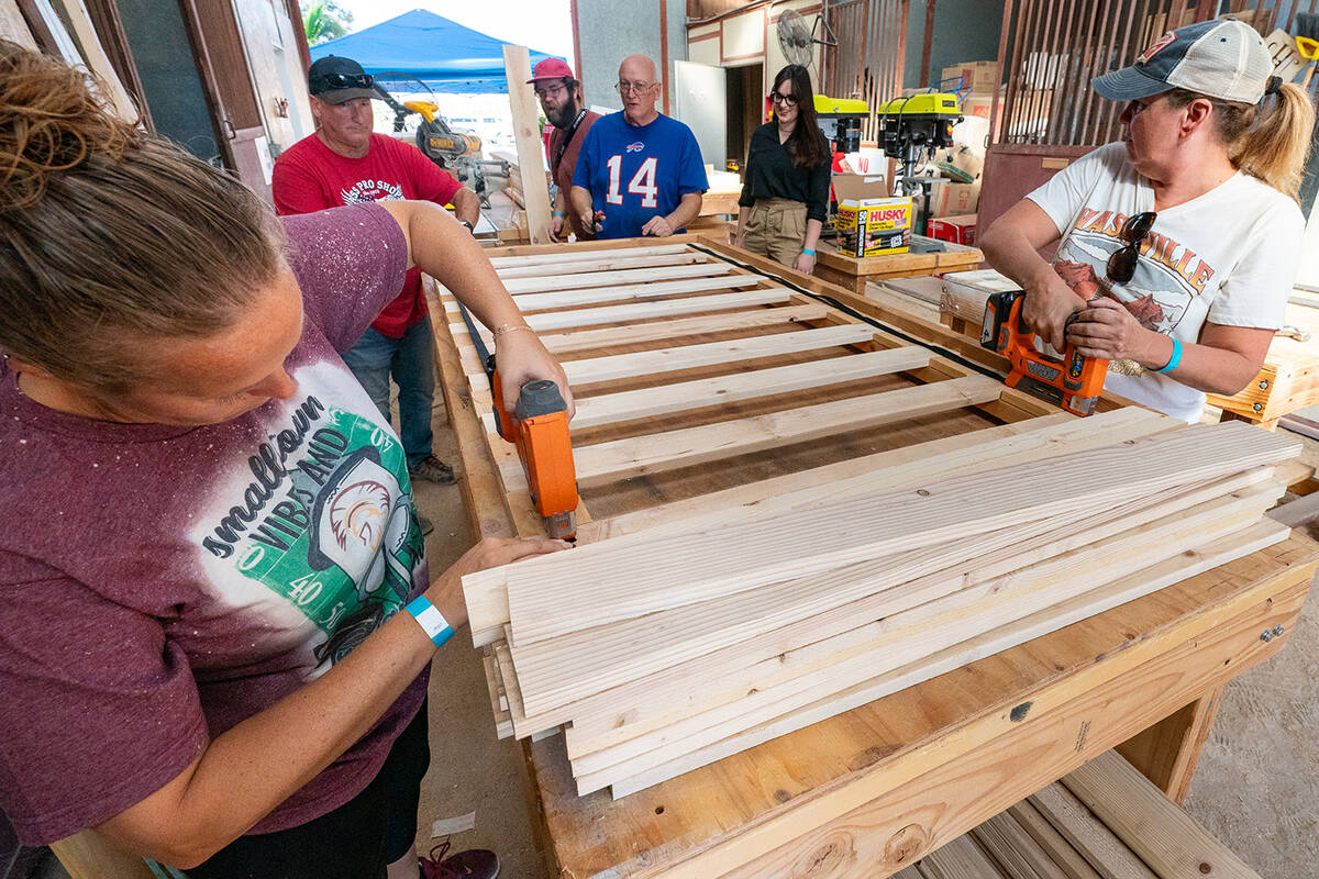 John Clausen/Pahrump Valley Times Volunteers were busy as they strove to reach Nye County Sleep ...