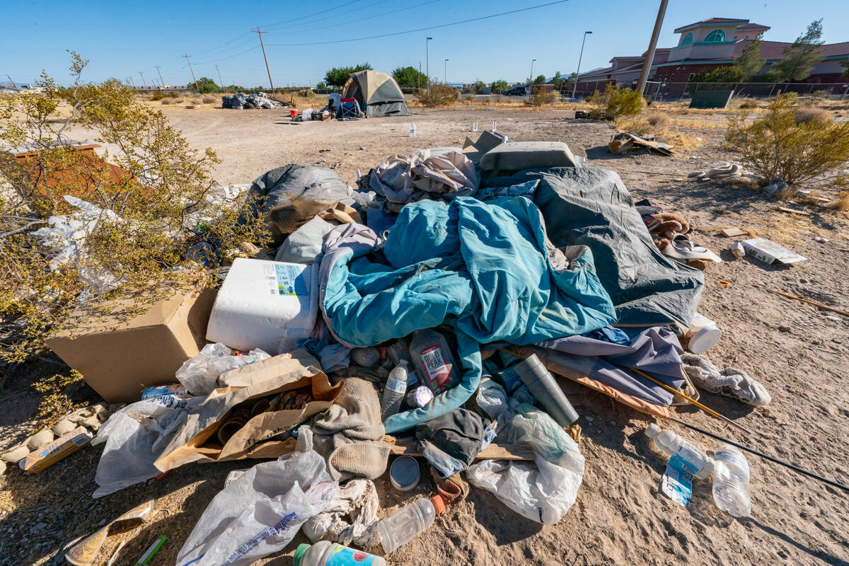 John Clausen/Pahrump Valley Times Vacant land in Pahrump draws those experiencing homelessness ...