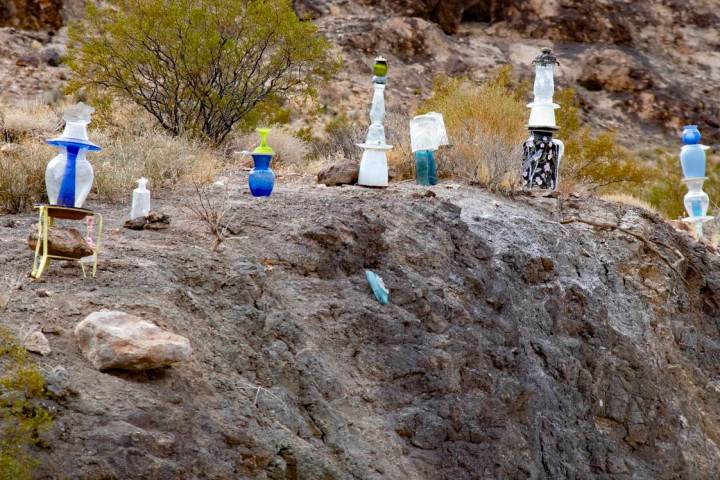 Richard Stephens/Special to the Pahrump Valley Times Stacks of bottles, jars and vases have bec ...