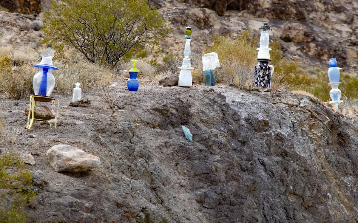 Richard Stephens/Special to the Pahrump Valley Times Stacks of bottles, jars and vases have bec ...