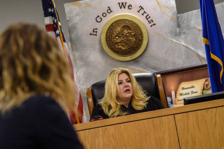 Nye County Judge and former Las Vegas City Councilwoman Michele Fiore, held morning court in th ...