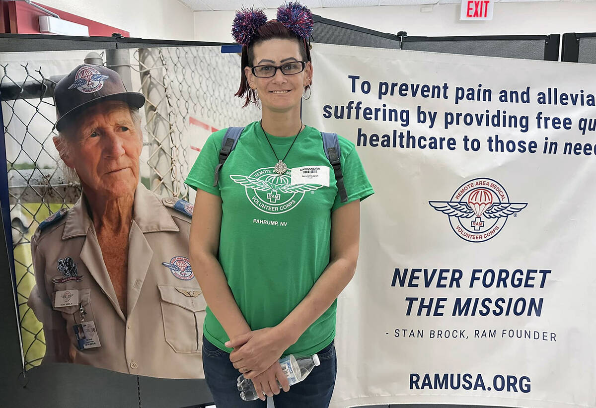 Ryan Muccio/Special to the Pahrump Valley Times Cassandra Port volunteered for the RAM clinic t ...