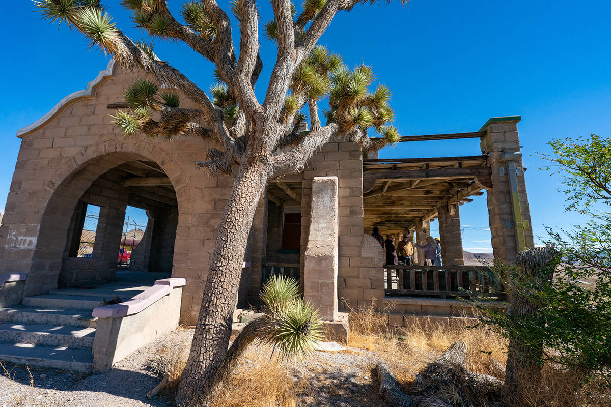 John Clausen/Pahrump Valley Times Just west of Beatty is the ghost town of Rhyolite, which boas ...