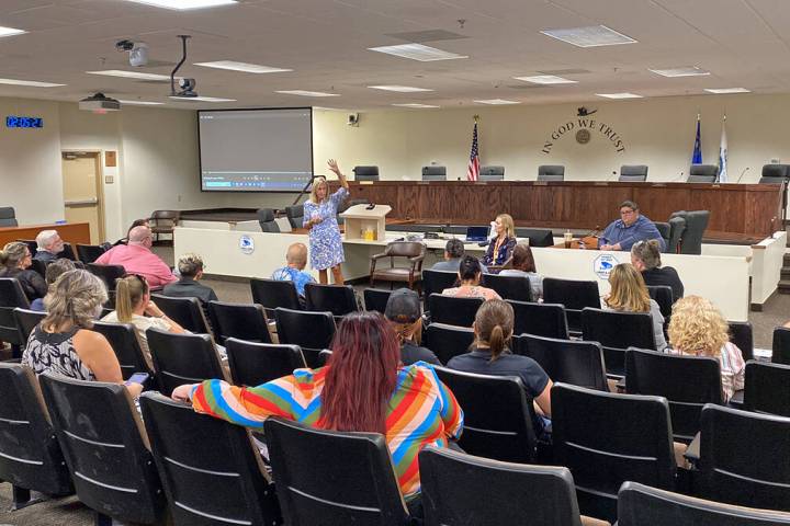 Robin Hebrock/Pahrump Valley Times Around 30 community members gathered for a discussion on the ...