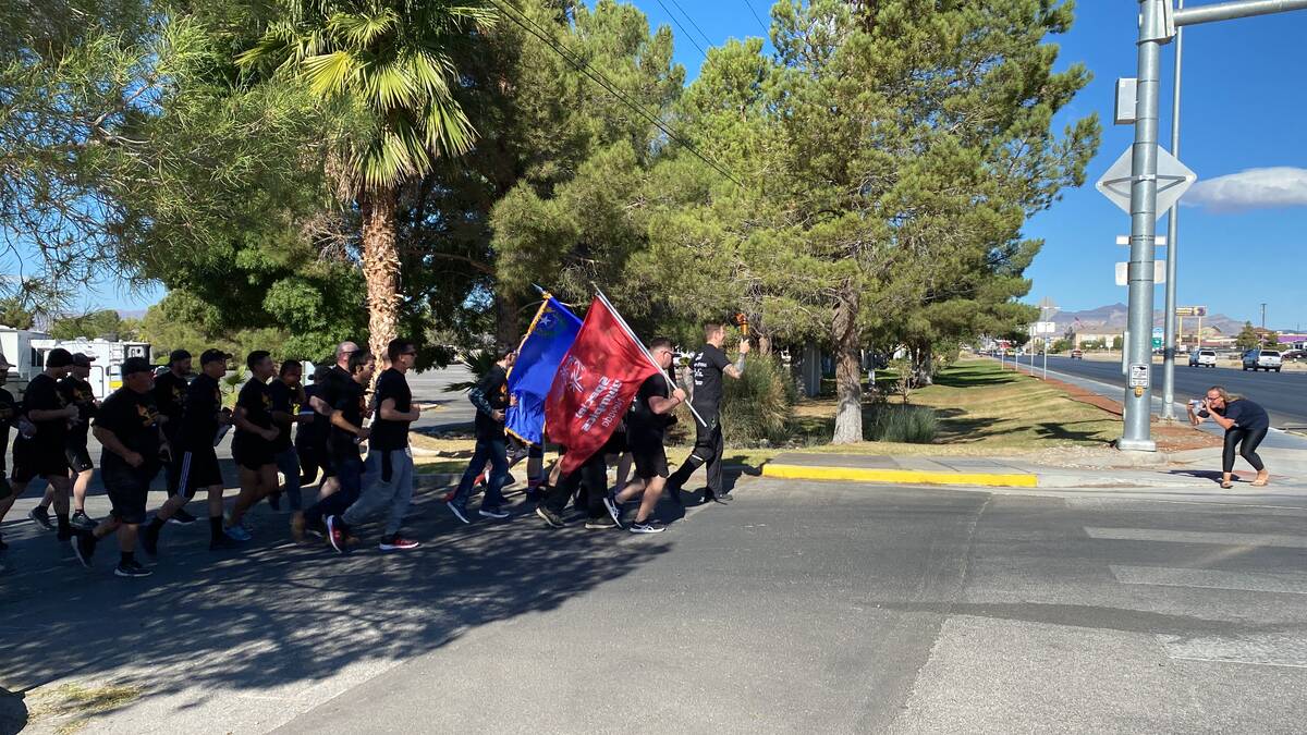 Nye County Sheriff's Office started their run for the Nye County Torch Run for Special Olympics ...