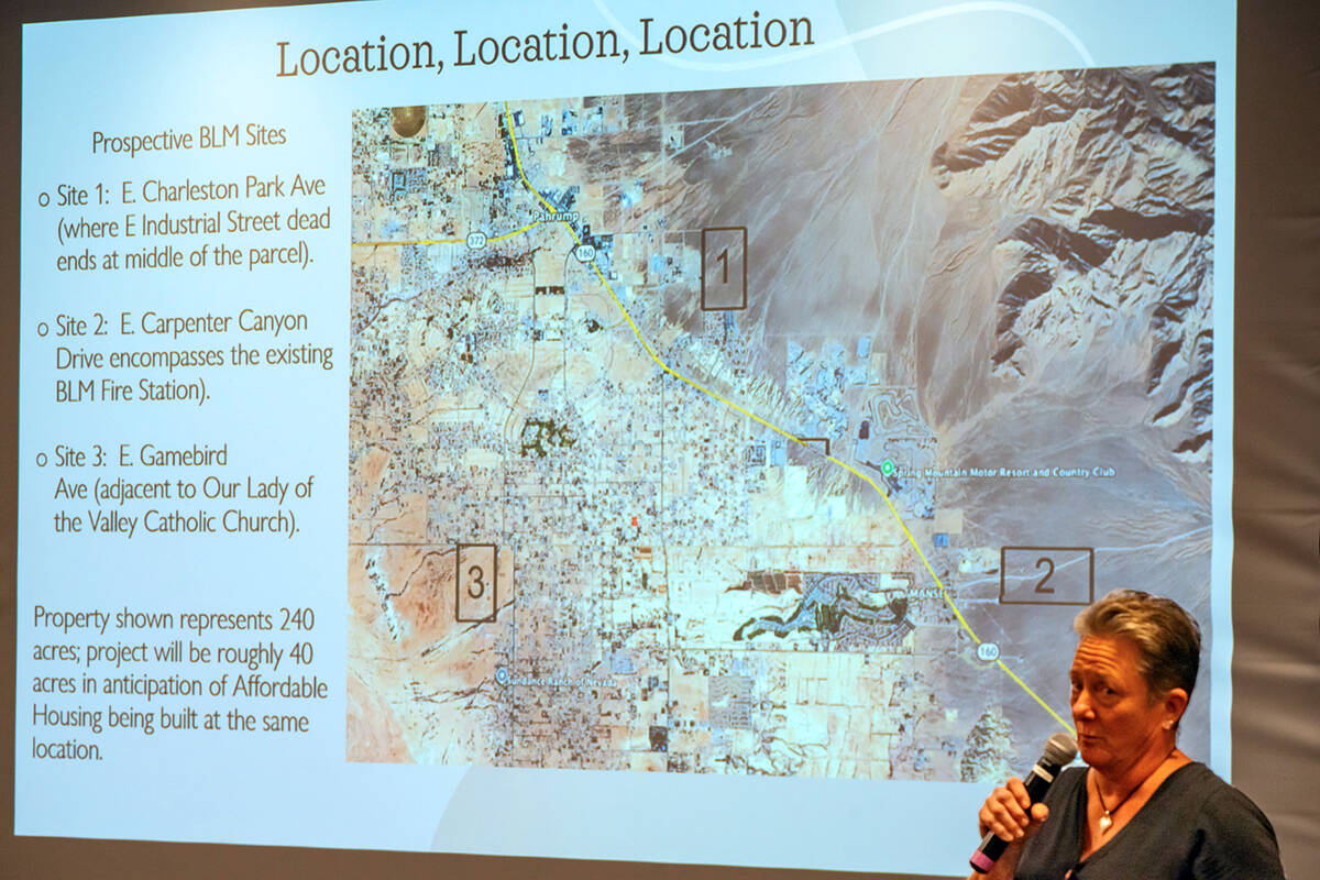 John Clausen/Pahrump Valley Times Three BLM parcels are up for consideration as locations for t ...