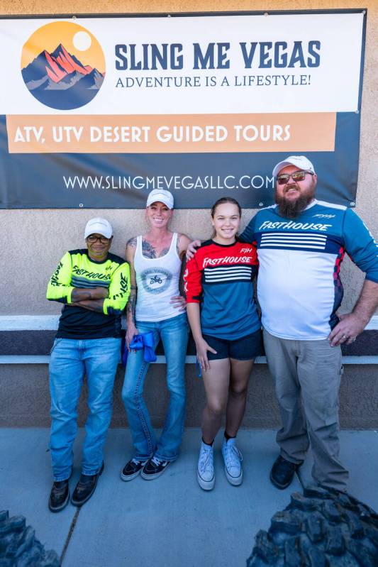 John Clausen/Pahrump Valley Times Sling Me Vegas crew (from left to right) Tiesha Sutton, owner ...