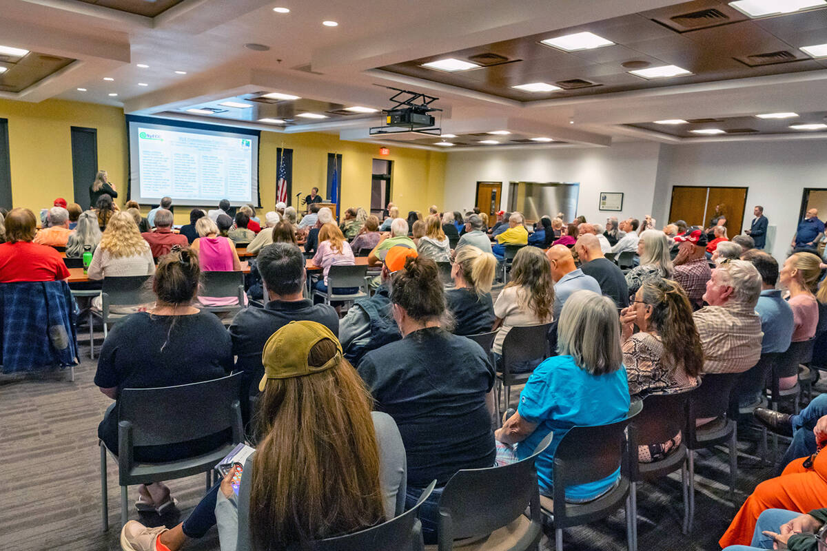 John Clausen/Pahrump Valley Times Around 200 concerned citizens turned out for a discussion on ...