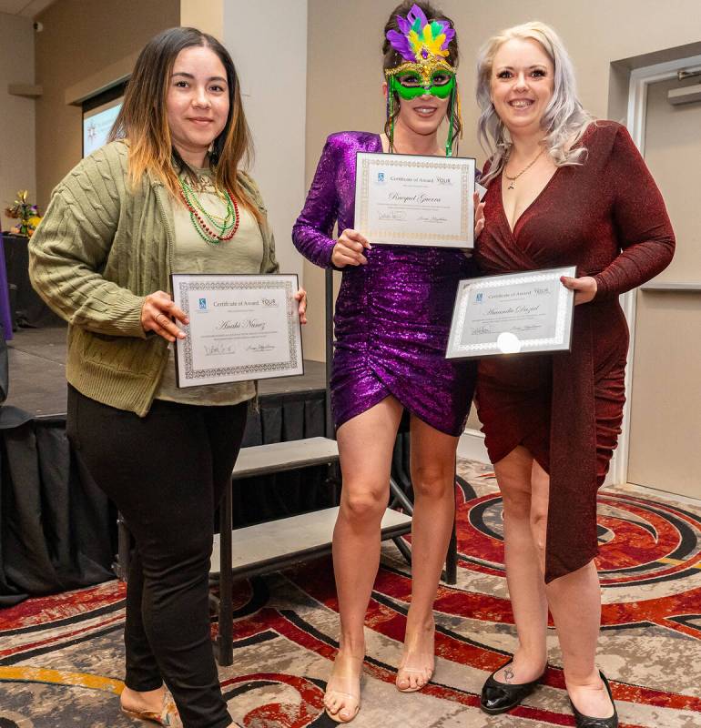 John Clausen/Pahrump Valley Times From left to right are Anahi Nunez, Raequel Guerra and Amanda ...