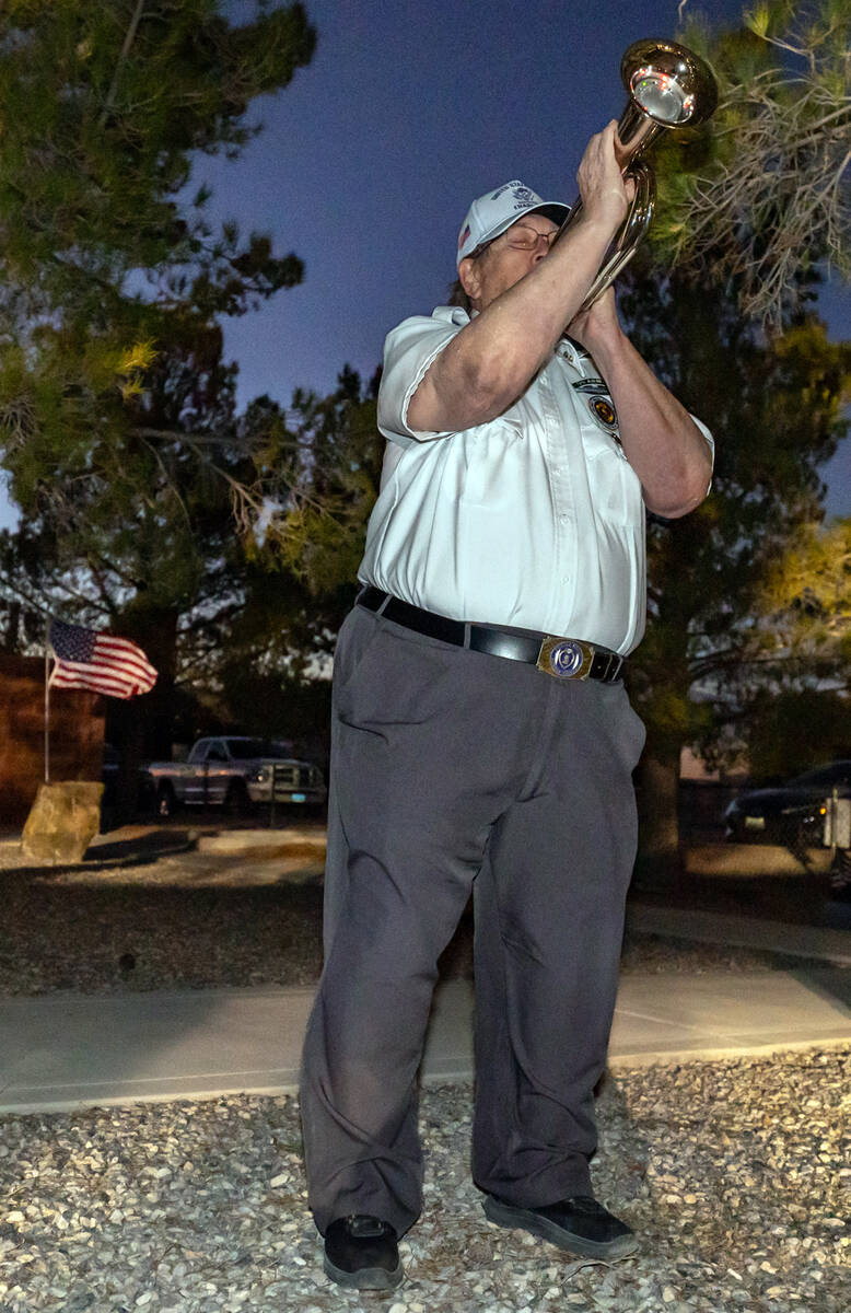 John Clausen/Pahrump Valley Times The playing of the military dirge "Taps" is a traditional con ...