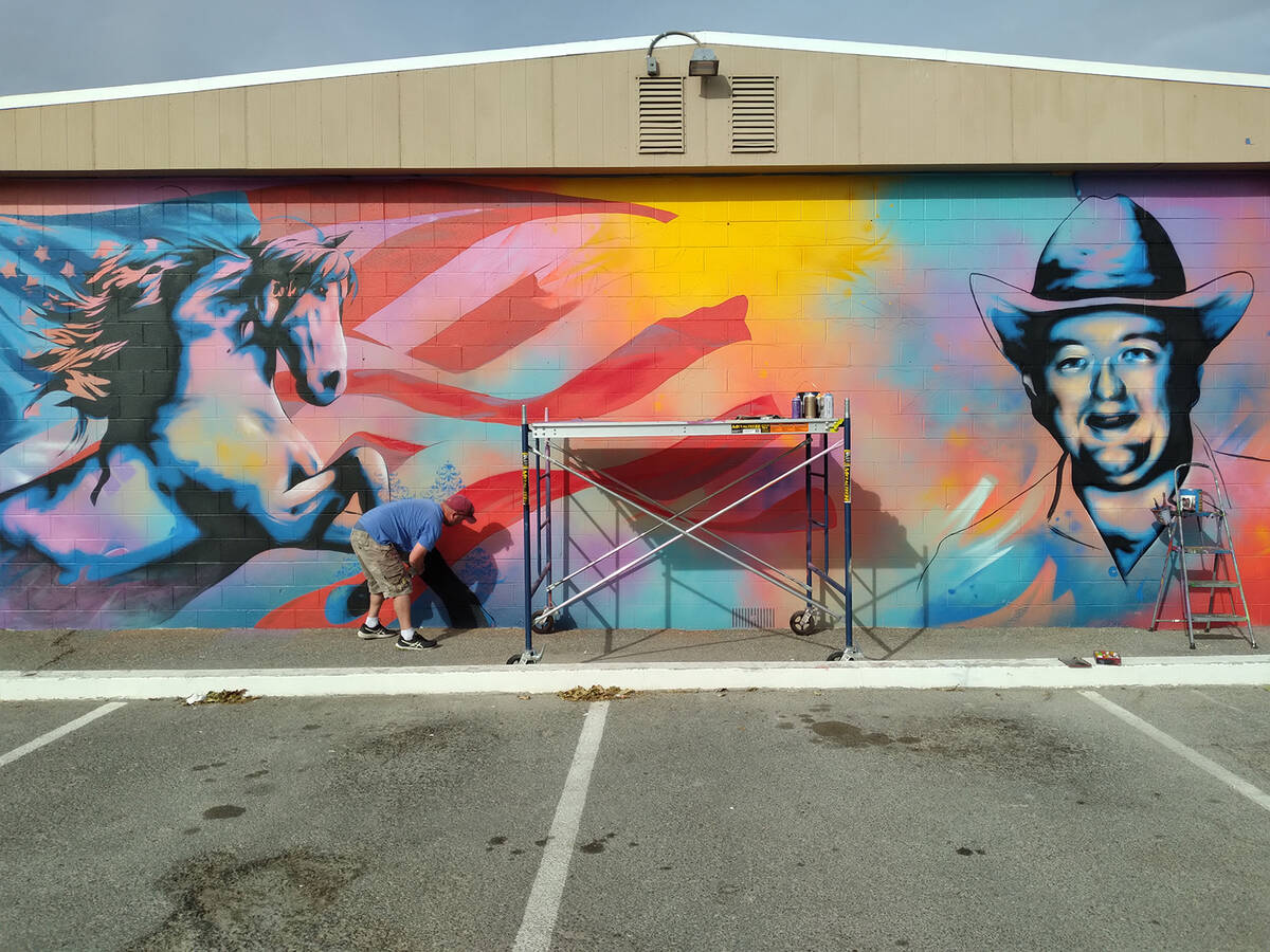 Selwyn Harris/Pahrump Valley Times File A mural depicting images of the American Southwest and ...