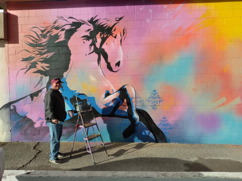 Selwyn Harris/Pahrump Valley Times File Reno-based artist Bryce Chisholm created the mural on t ...