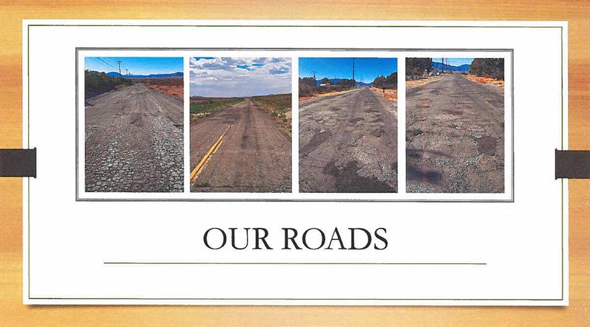 Special to the Pahrump Valley Times A compilation of road photos shows that Nye County's street ...